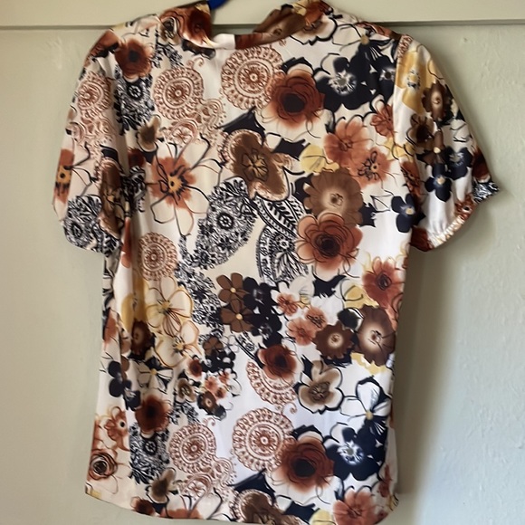 Vintage Blair floral short sleeve blouse with lace detail - Picture 6 of 6